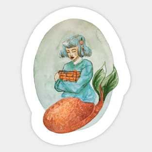 Orange mermaid Sticker